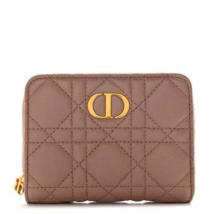 Christian Dior Grained Calfskin Supple Cannage Caro Scarlet Zipped Wallet Rose Des Vents 1 of 9