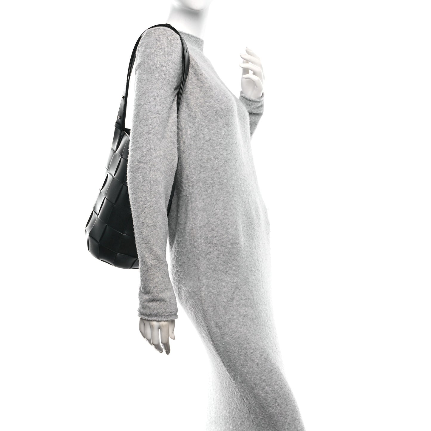 Nappa Maxi Intrecciato Cassette Lantern Bucket Bag Black