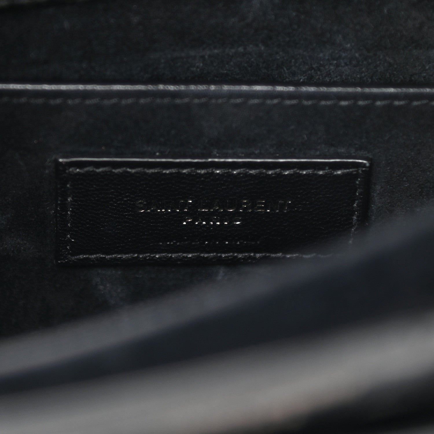 Saint Laurent Calfskin Crocodile Embossed Medium Monochrome Monogram Sunset Black 6 of 11