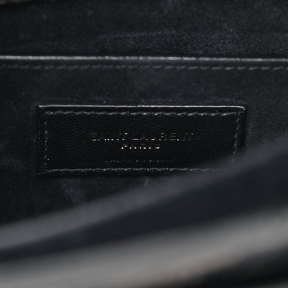 Saint Laurent Calfskin Crocodile Embossed Medium Monochrome Monogram Sunset Black 6 of 11
