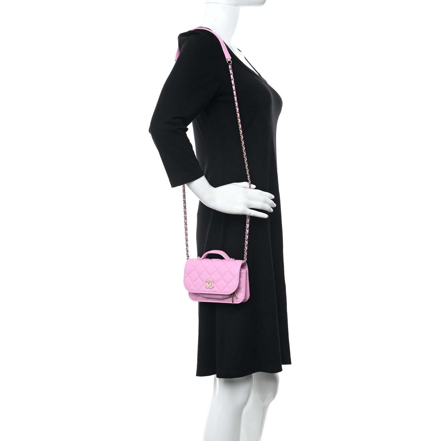 Chanel Caviar Quilted Business Affinity Clutch With Chain Flap Lilac 2 of 11