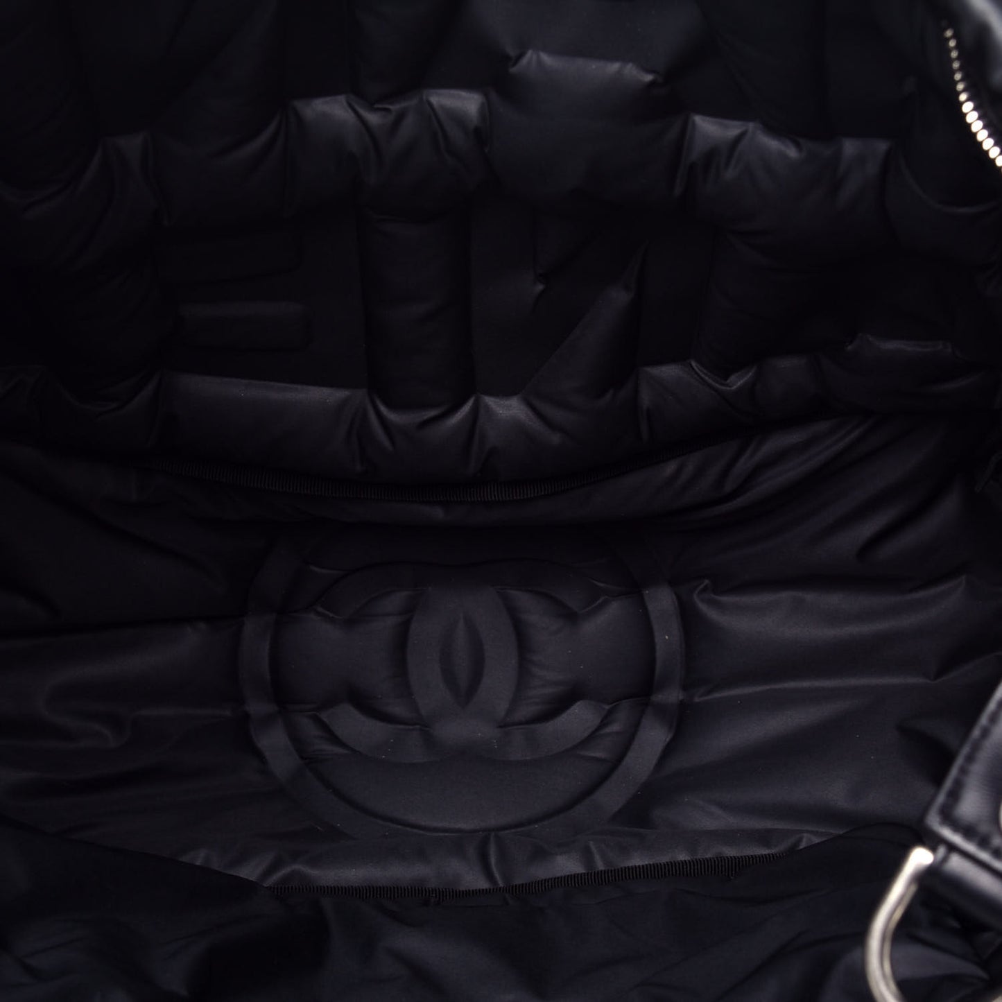 Nylon Embossed Doudoune Bowling Bag Black