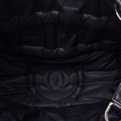Chanel Nylon Embossed Doudoune Bowling Bag Black 6 of 10