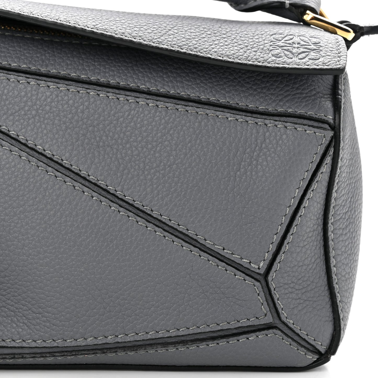 Calfskin Mini Puzzle Bag Asphalt Grey
