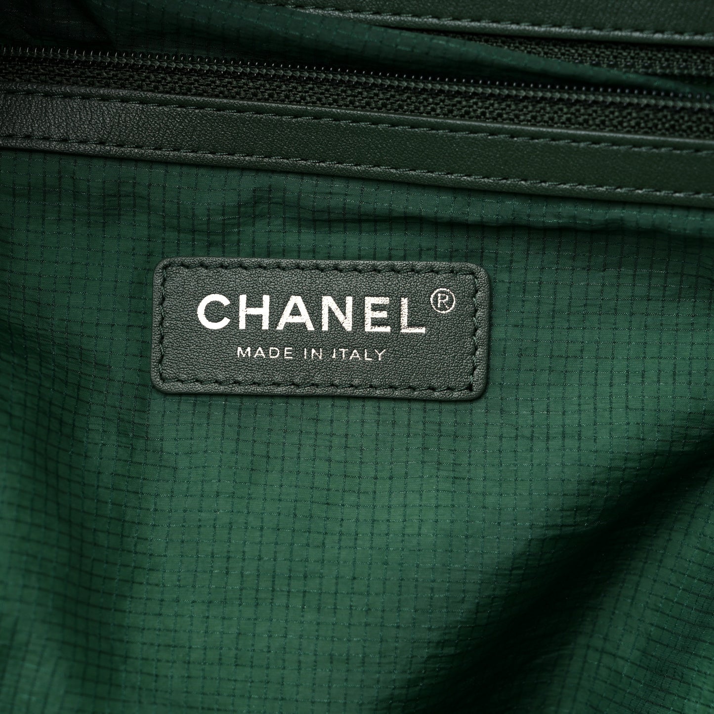 Nylon Quilted CC Backpack Green White