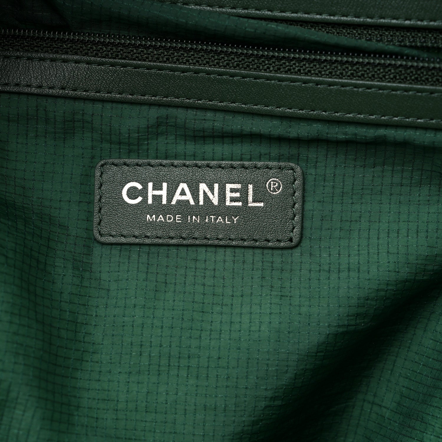 Chanel Nylon Quilted CC Backpack Green White 6 of 11