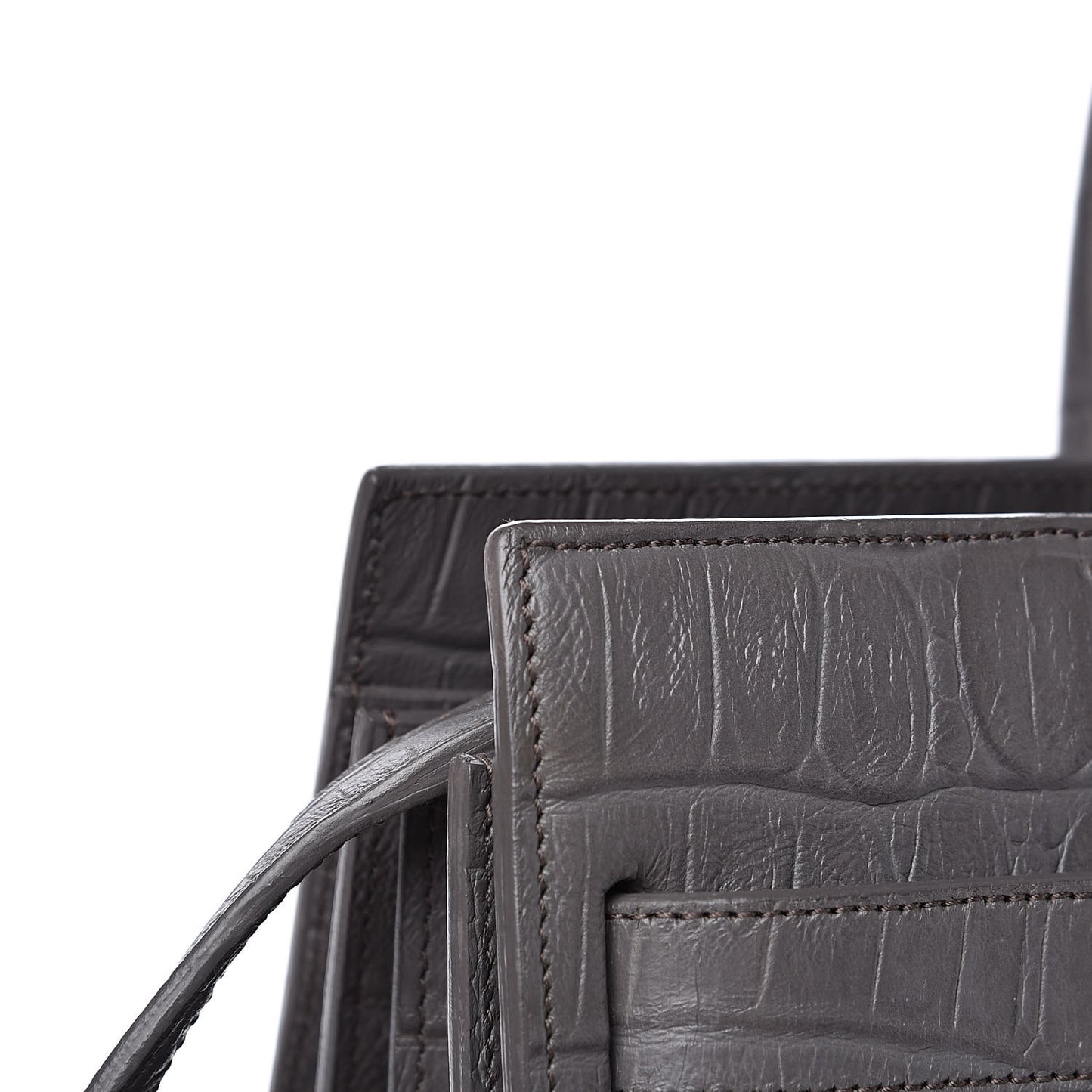 Calfskin Crocodile Embossed Small Sac De Jour Fog