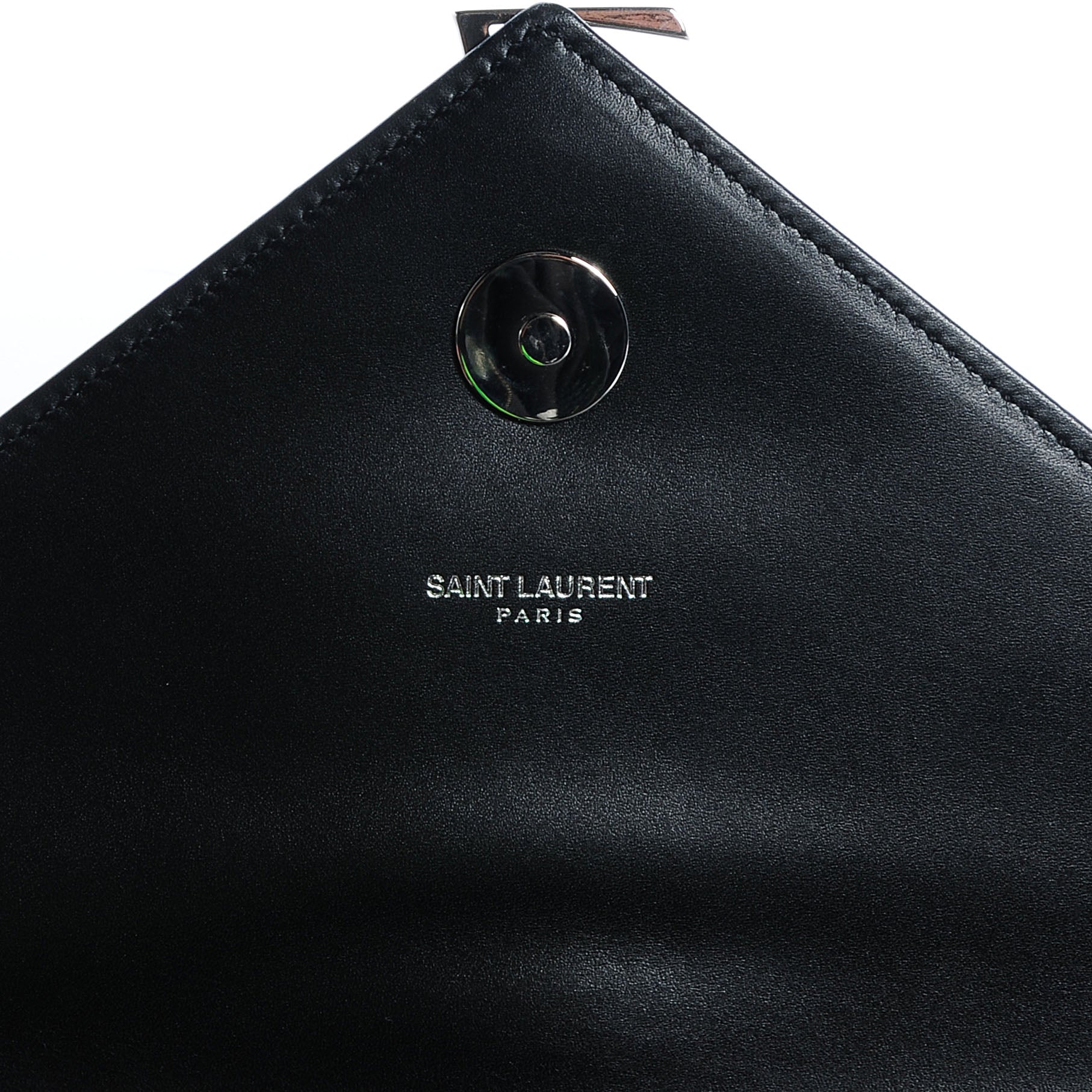Saint Laurent Calfskin Monogramme Chevron Studded Shoulder Bag Black 6 of 8