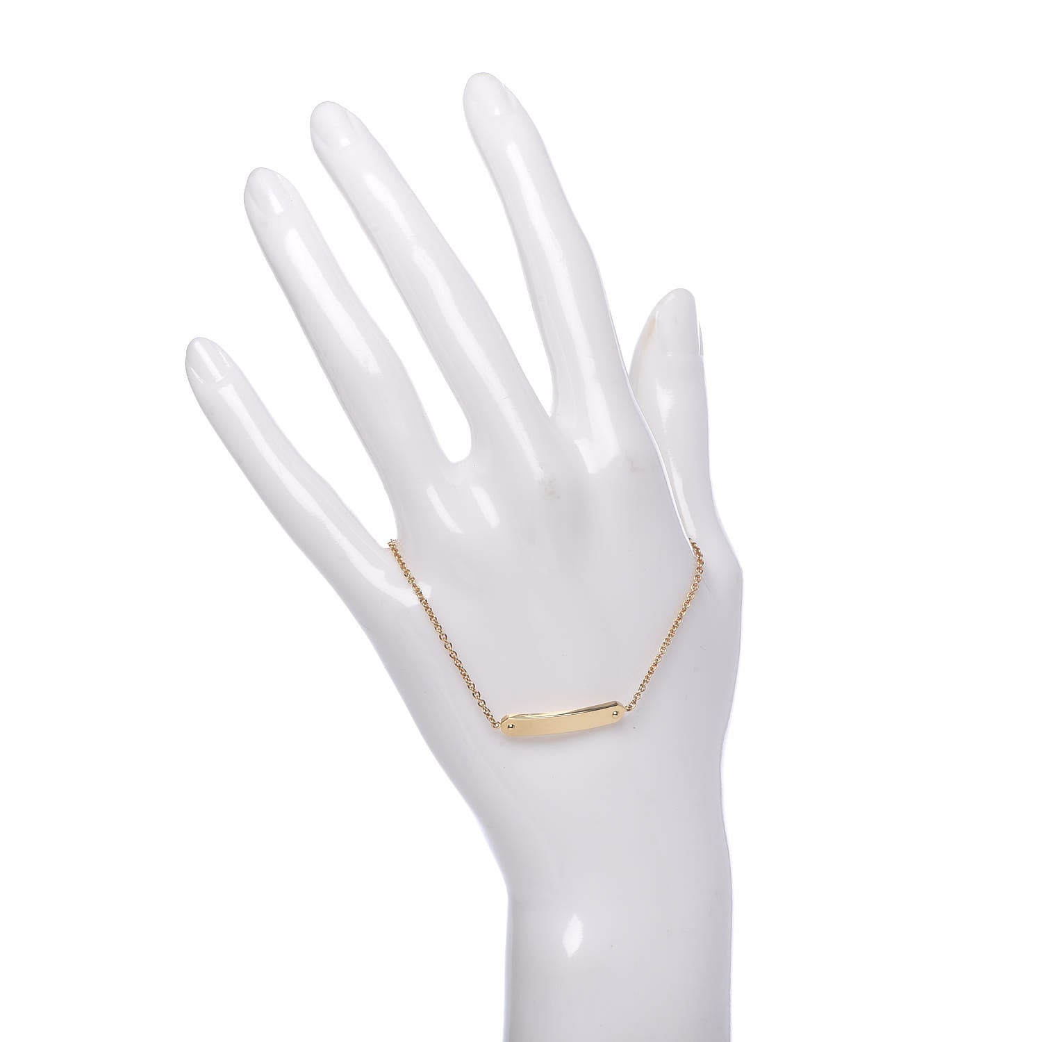 Tiffany 18K Yellow Gold Small Tag Chain Bracelet 2 of 6