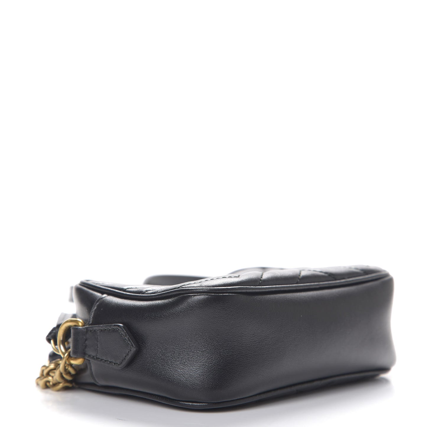 Calfskin Matelasse Mini GG Marmont Chain Shoulder Bag Black