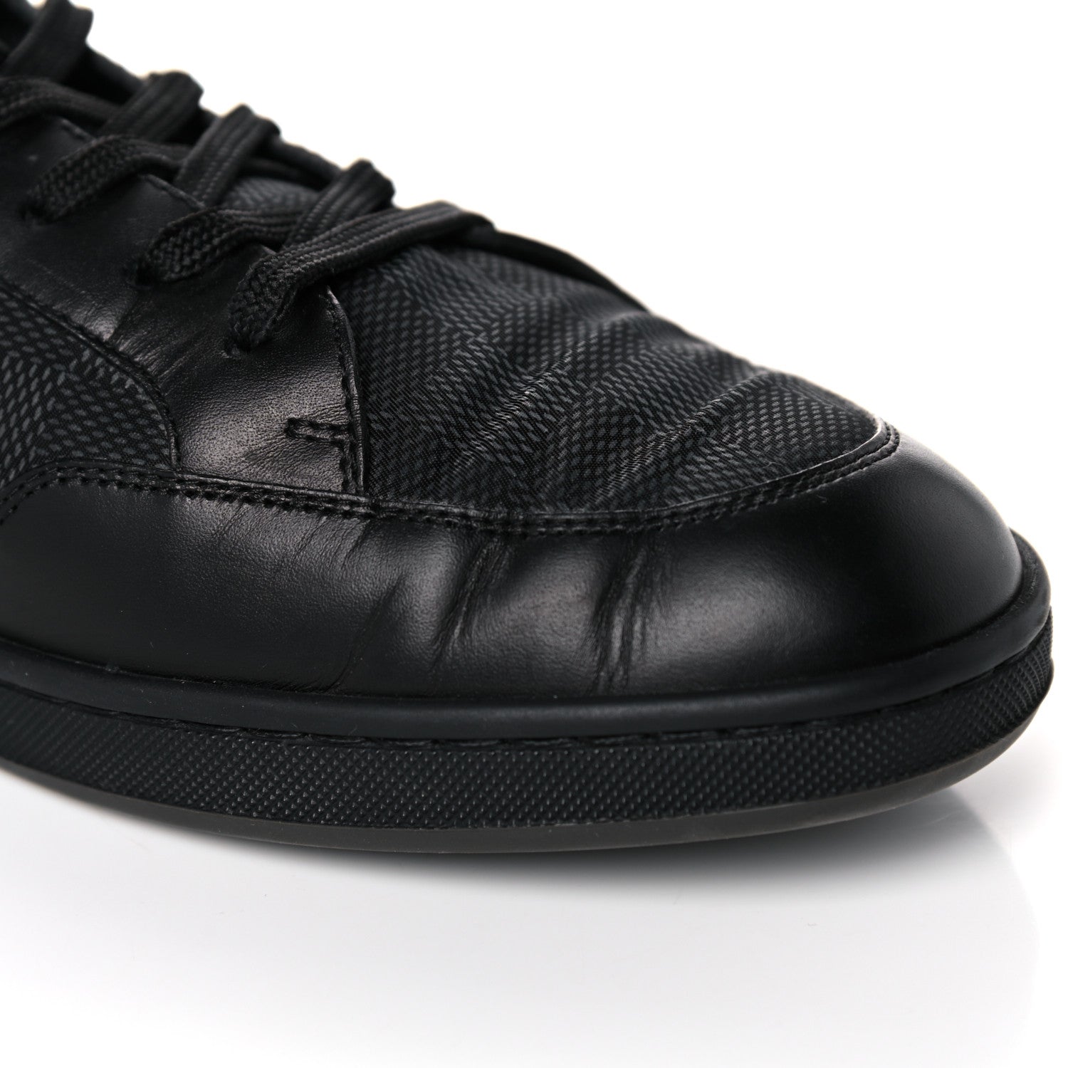 Louis Vuitton Calfskin Nylon Damier Offshore Sneakers 8 Black 10 of 13