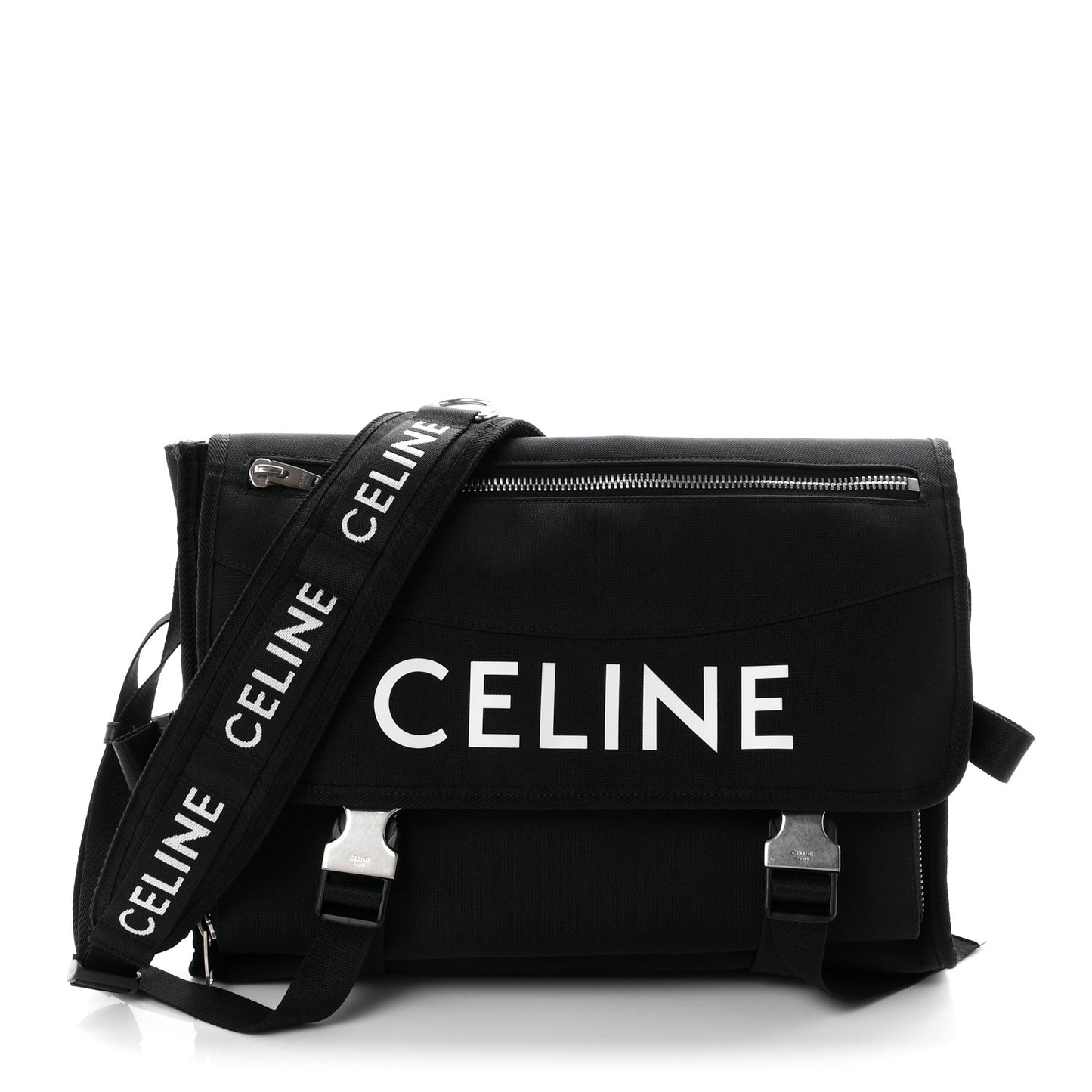 Canvas Trekking Large Messenger Bag Black