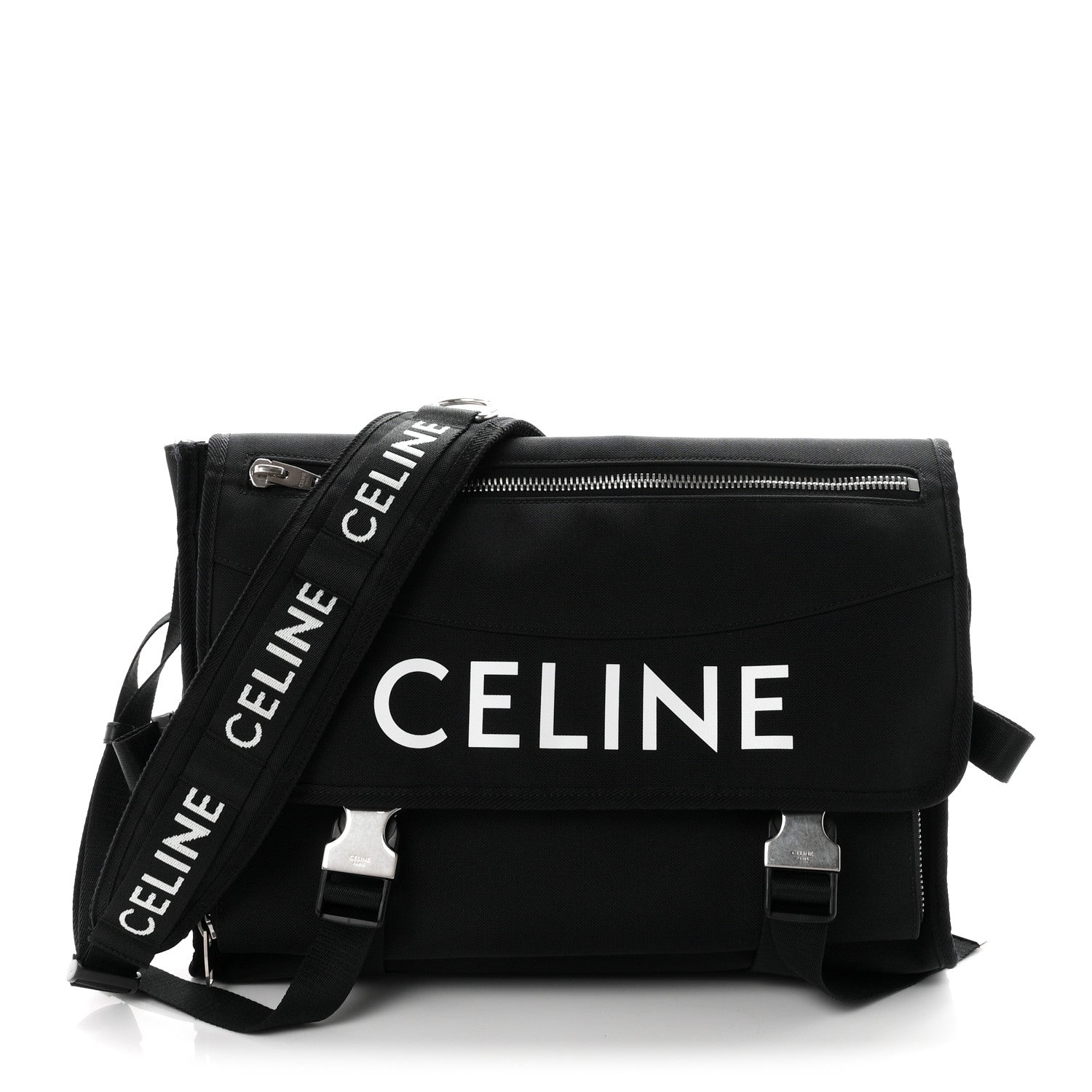 Celine Canvas Trekking Large Messenger Bag Black 1 of 10
