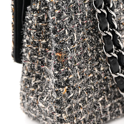 Chanel Metallic Tweed Medium Double Flap Black White 18 of 20