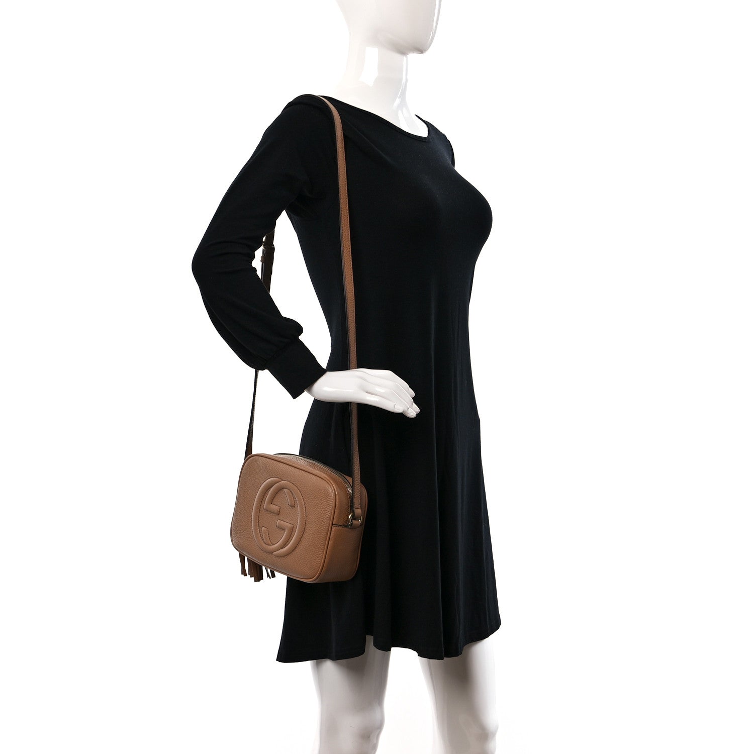 Gucci Pebbled Calfskin Small Soho Disco Bag Camelia 2 of 10