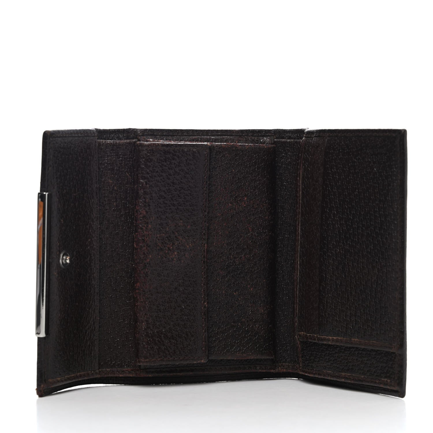 Gucci Monogram Mini Flap French Wallet Dark Brown 4 of 4