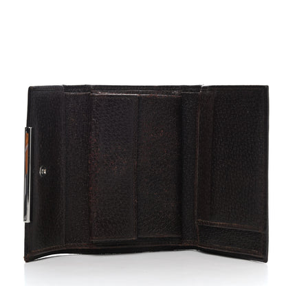 Gucci Monogram Mini Flap French Wallet Dark Brown 4 of 4