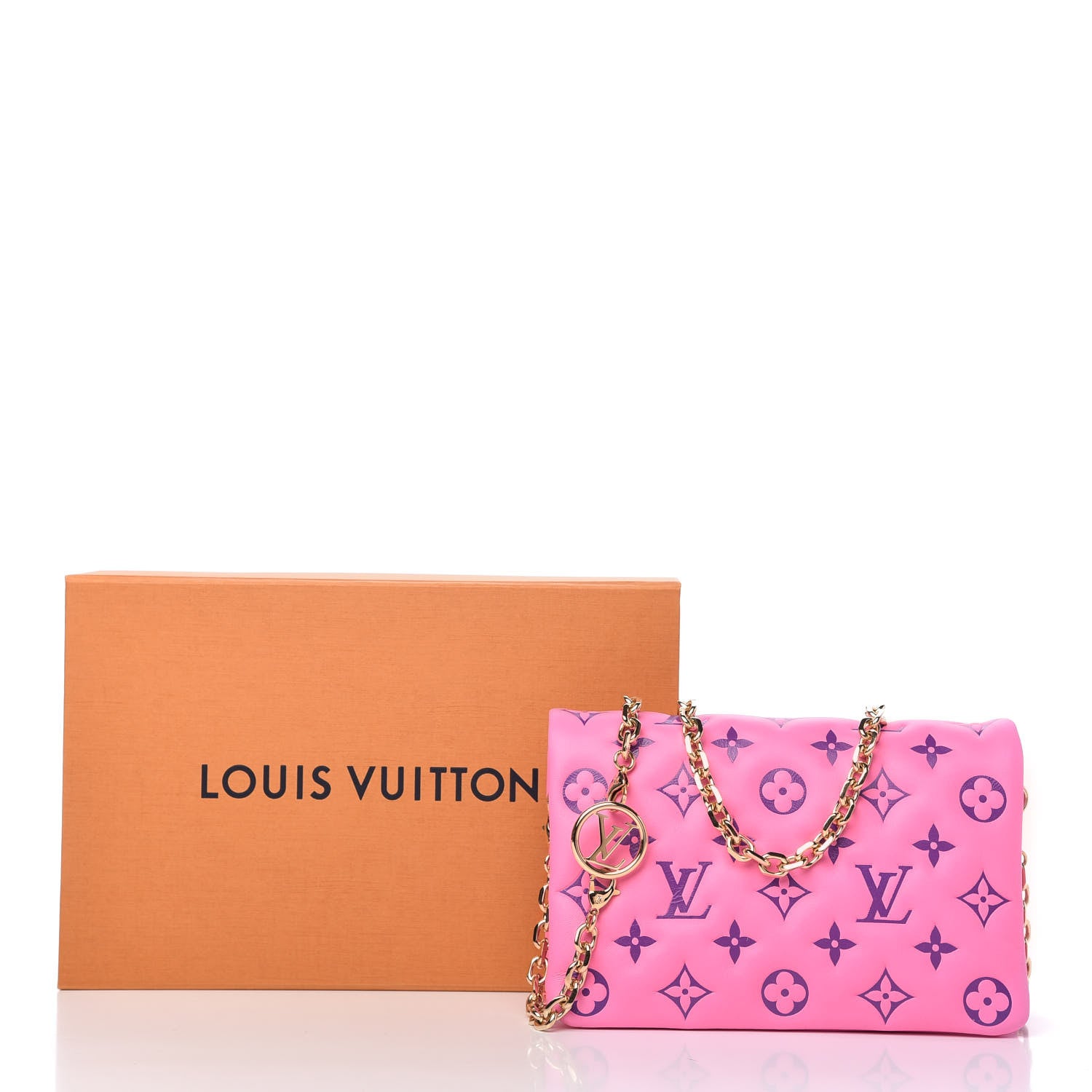 Louis Vuitton Lambskin Embossed Monogram Vuittamins Pochette Coussin Rose Violet 10 of 10