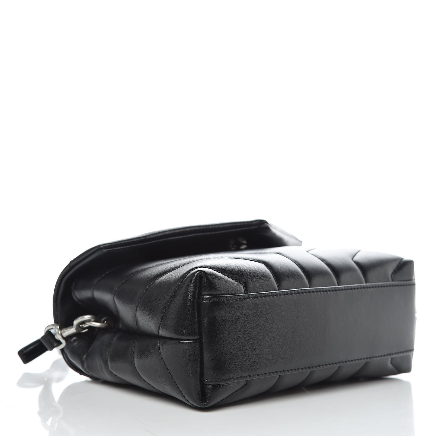 Calfskin Y Quilted Monogram Toy Loulou Crossbody Bag Black