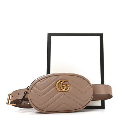 Gucci Calfskin Matelasse GG Marmont Belt Bag 75 30 Porcelain Rose 11 of 11