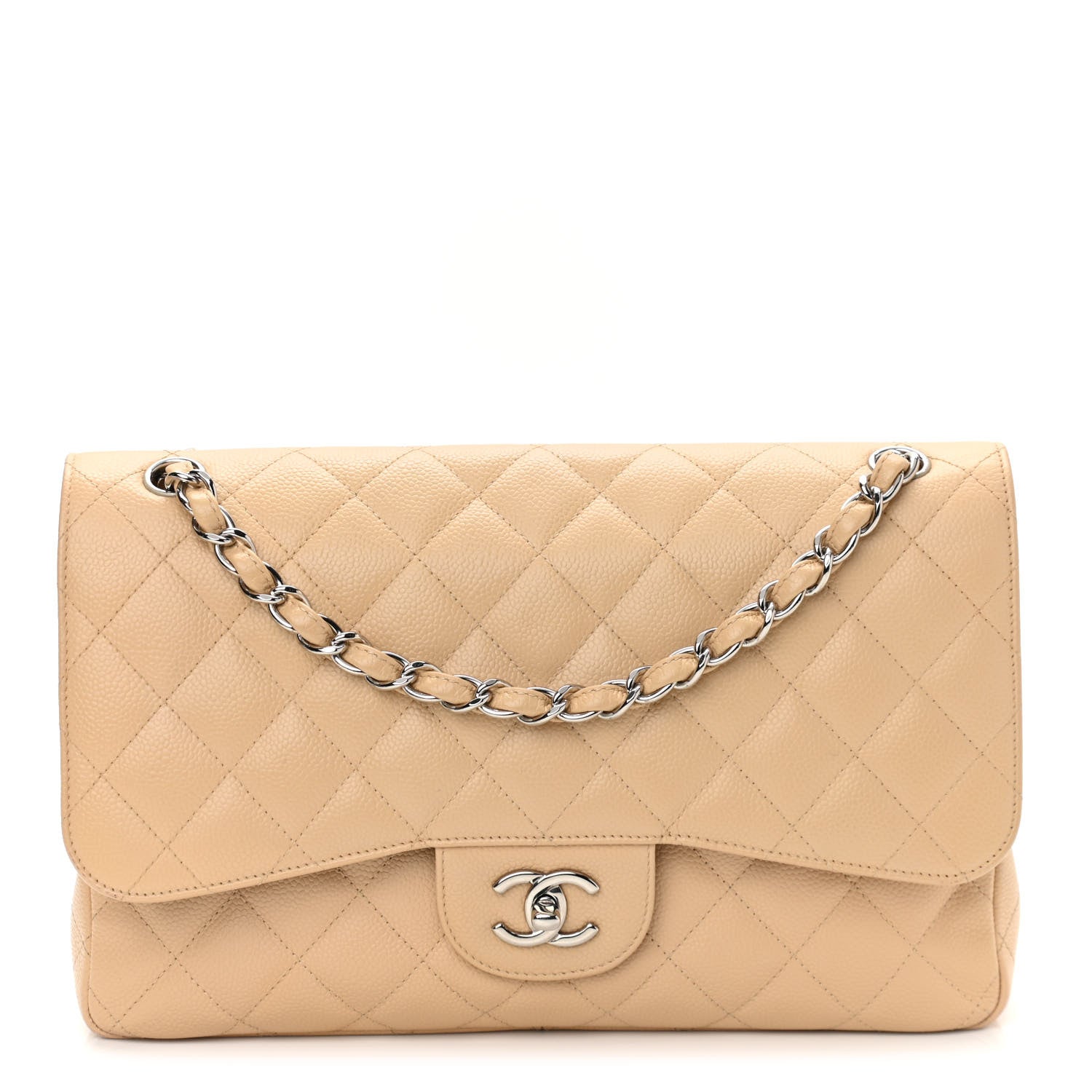 Chanel Caviar Quilted Jumbo Double Flap Beige Clair 1 of 10