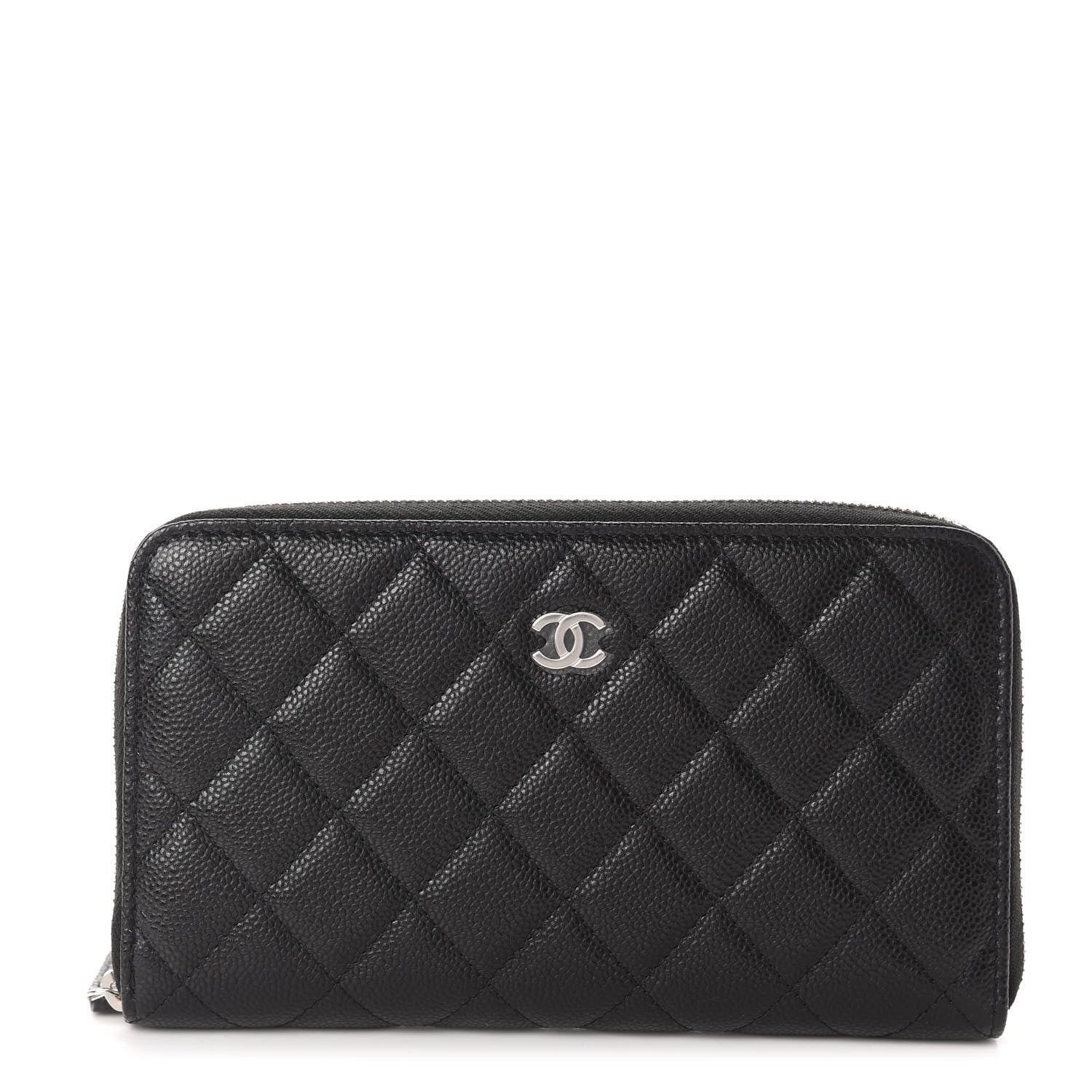 Chanel Caviar Quilted Large Zip Around Organizer Wallet Black 1 of 9