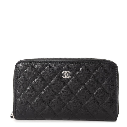 Chanel Caviar Quilted Large Zip Around Organizer Wallet Black 1 of 9