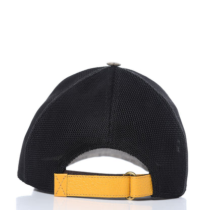 Gucci Soft GG Supreme Monogram Mesh Textured Dollar Calfskin Neo Vintage Rap Baseball Hat S Dark Brown Black 4 of 7