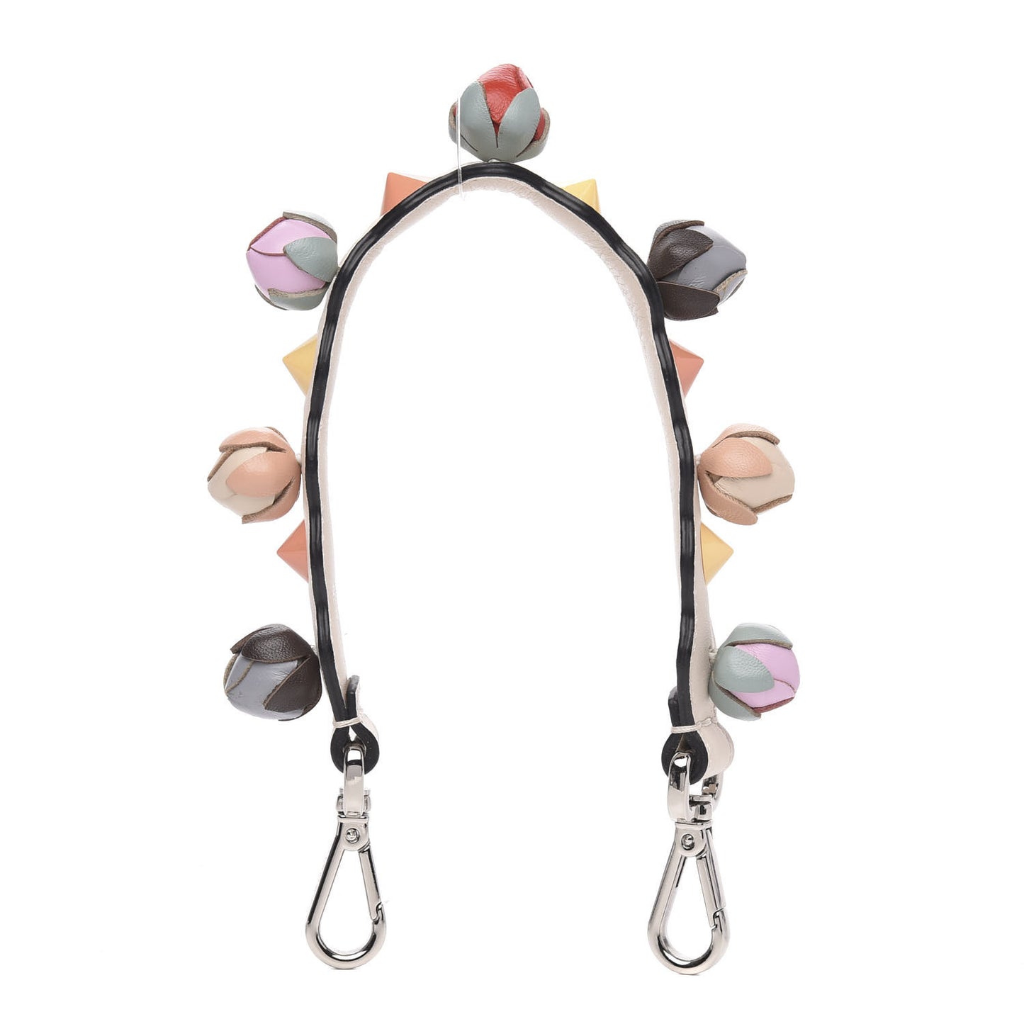 Calfskin Rosebud Studded Mini Strap You Camelia Multicolor
