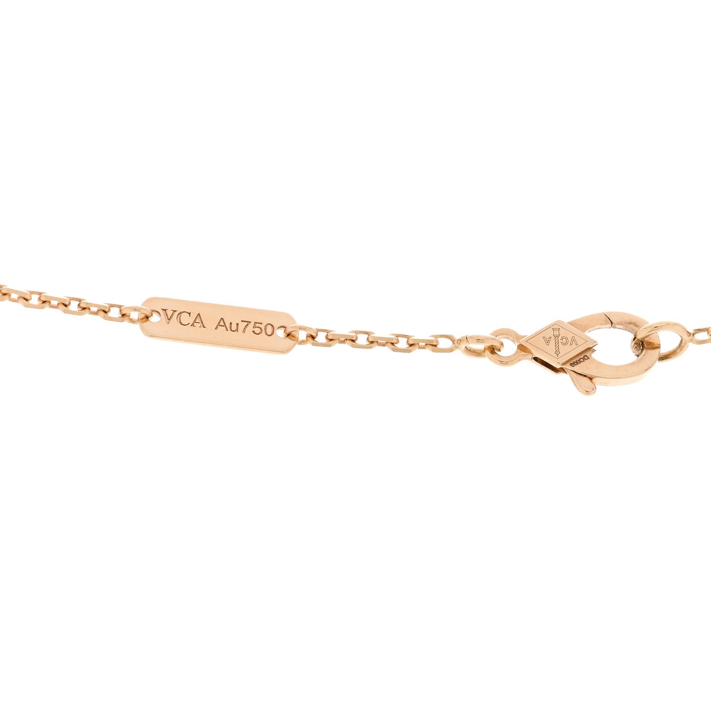 18K Yellow Gold Guilloche Vintage Alhambra Pendant Necklace
