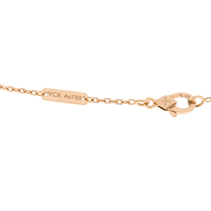 Van Cleef & Arpels 18K Yellow Gold Guilloche Vintage Alhambra Pendant Necklace 4 of 6