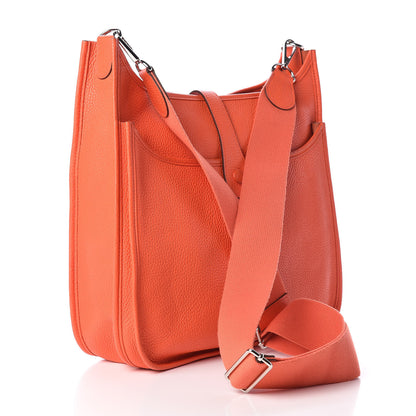 Hermes Taurillon Clemence Evelyne III GM Orange Poppy 3 of 9