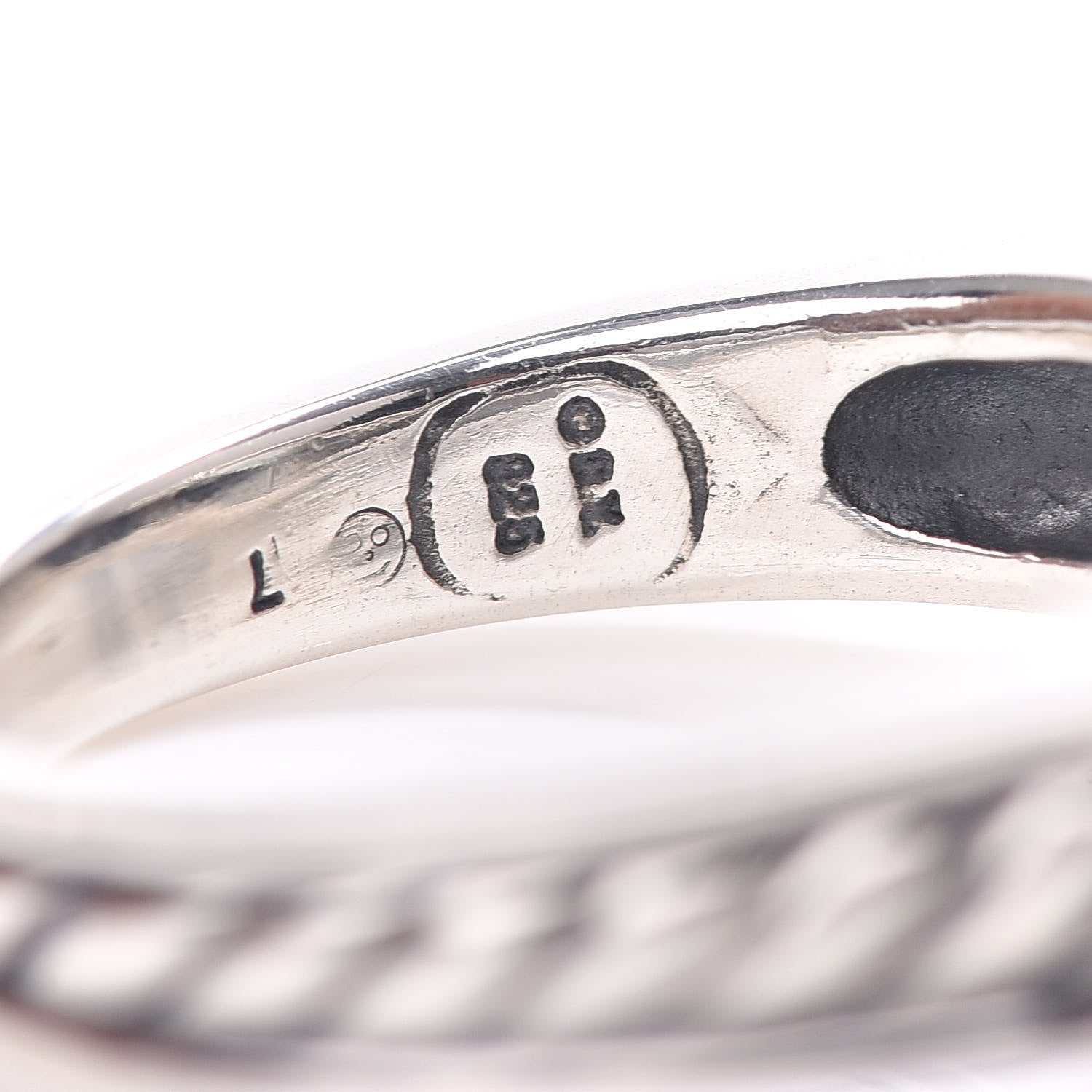 David Yurman Sterling Silver Diamond Prasiolite 11mm Deco Ring 54 6.75 5 of 5