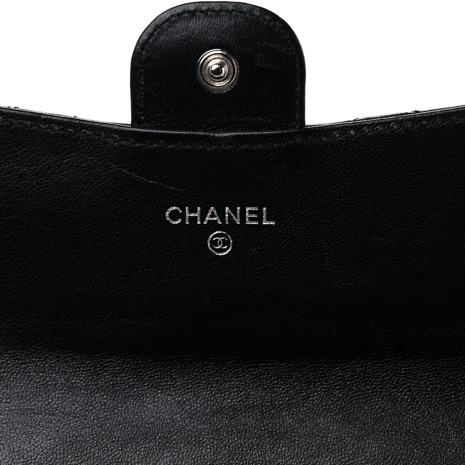 Chanel Lambskin Quilted Large Gusset Flap Wallet Black 6 of 12