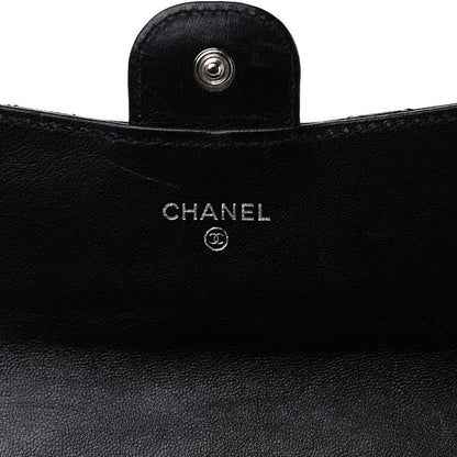 Chanel Lambskin Quilted Large Gusset Flap Wallet Black 6 of 12