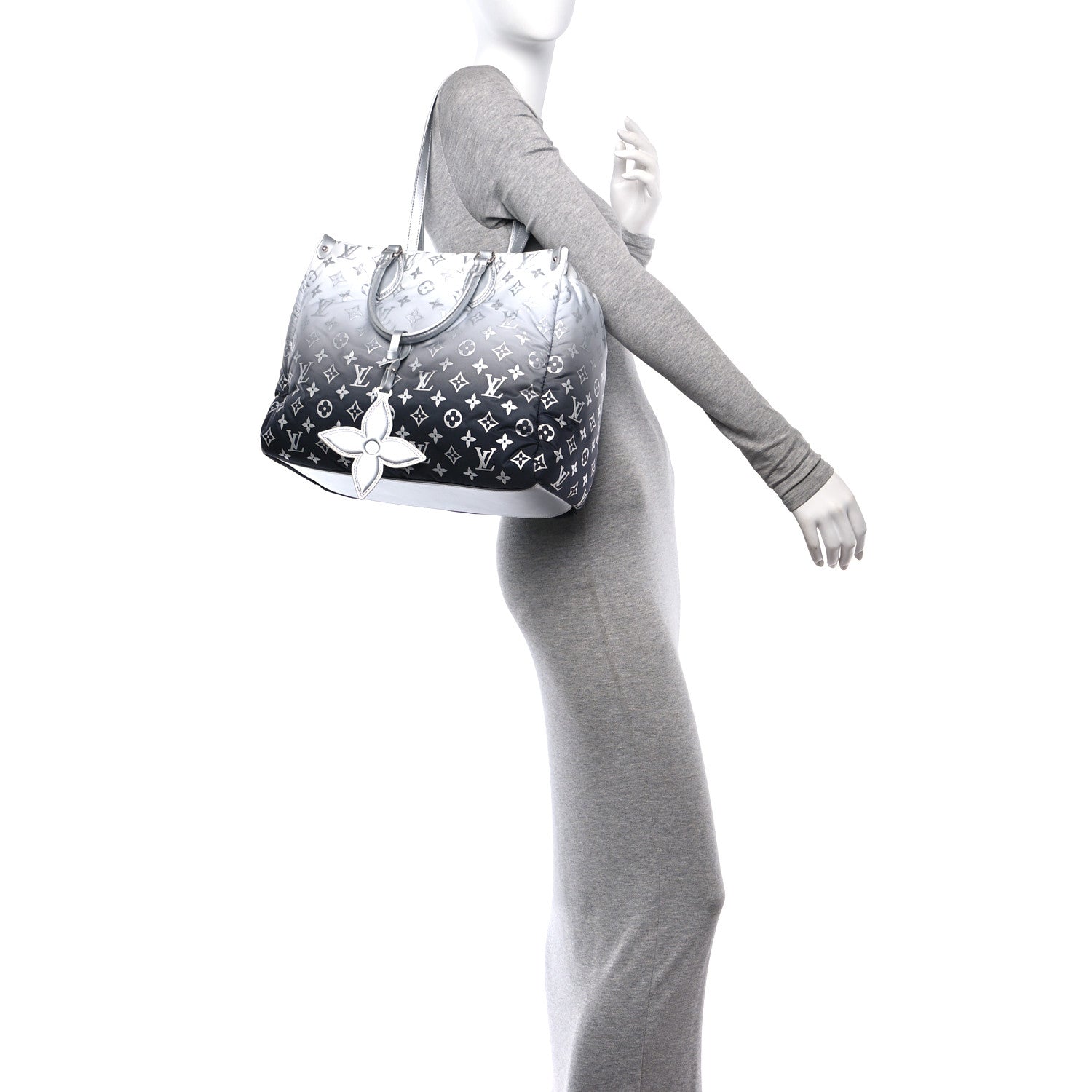 Louis Vuitton Nylon Monogram Gradient LV Snow Onthego MM Frost 2 of 9