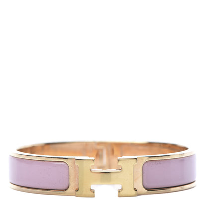 Hermes Enamel Narrow Clic Clac H Bracelet PM Rose Nacarat 1 of 6