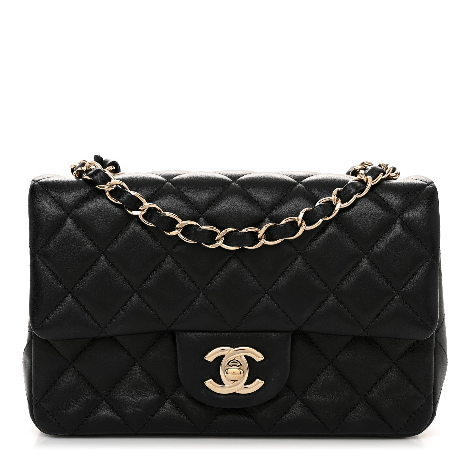 Chanel Lambskin Quilted Mini Rectangular Flap Black 1 of 11