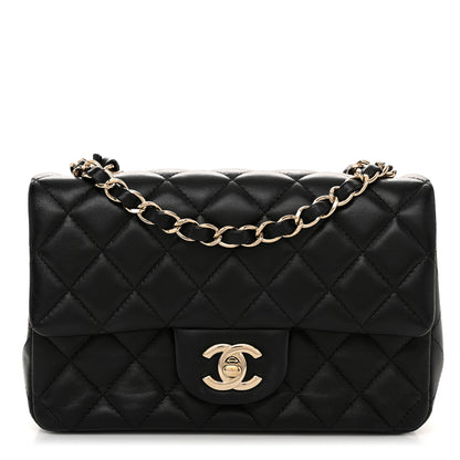 Chanel Lambskin Quilted Mini Rectangular Flap Black 1 of 11