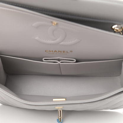Chanel Caviar Quilted Small Double Flap Grey 7 of 10