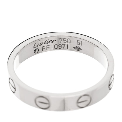 Cartier 18K White Gold 3.5mm LOVE Wedding Band Ring 51 5.75 4 of 4