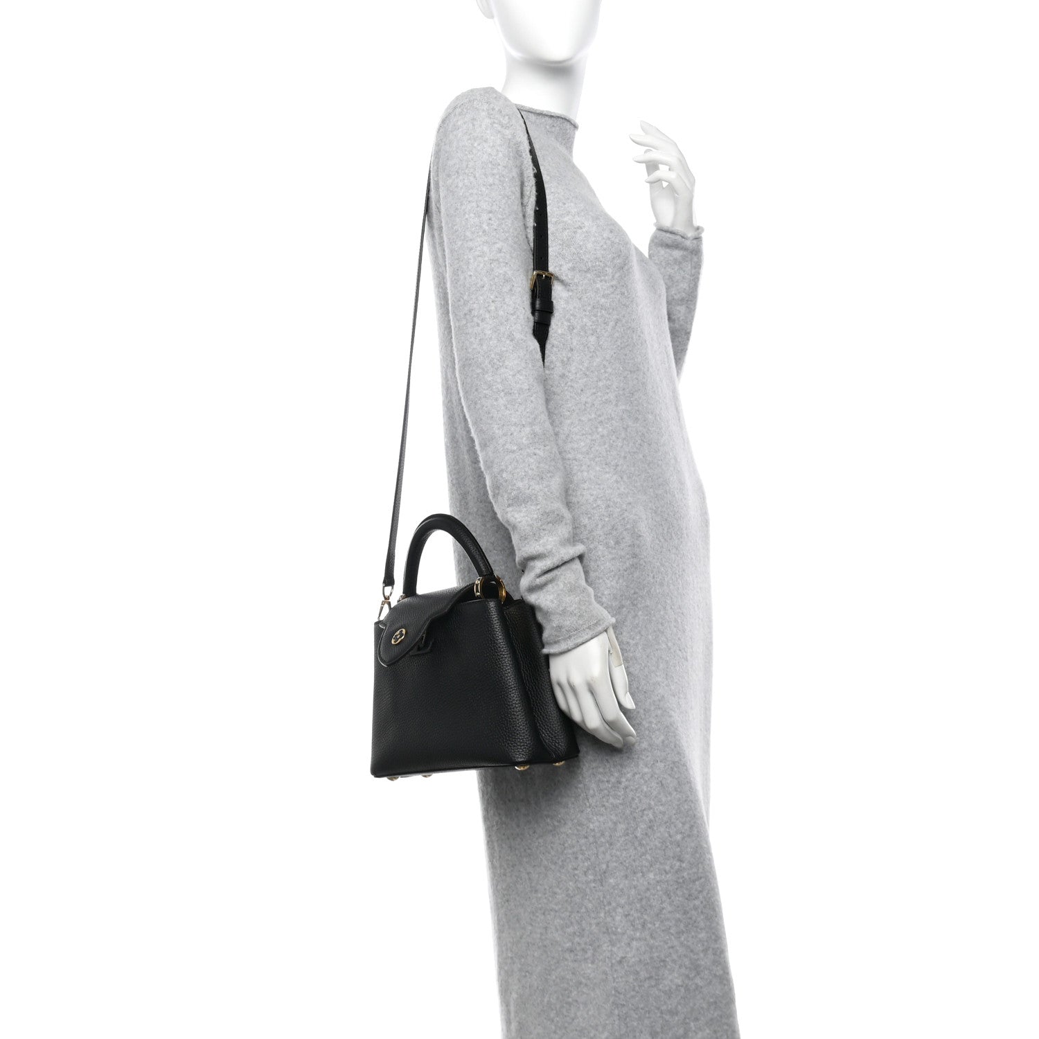 Louis Vuitton Taurillon Capucines BB Black 2 of 10