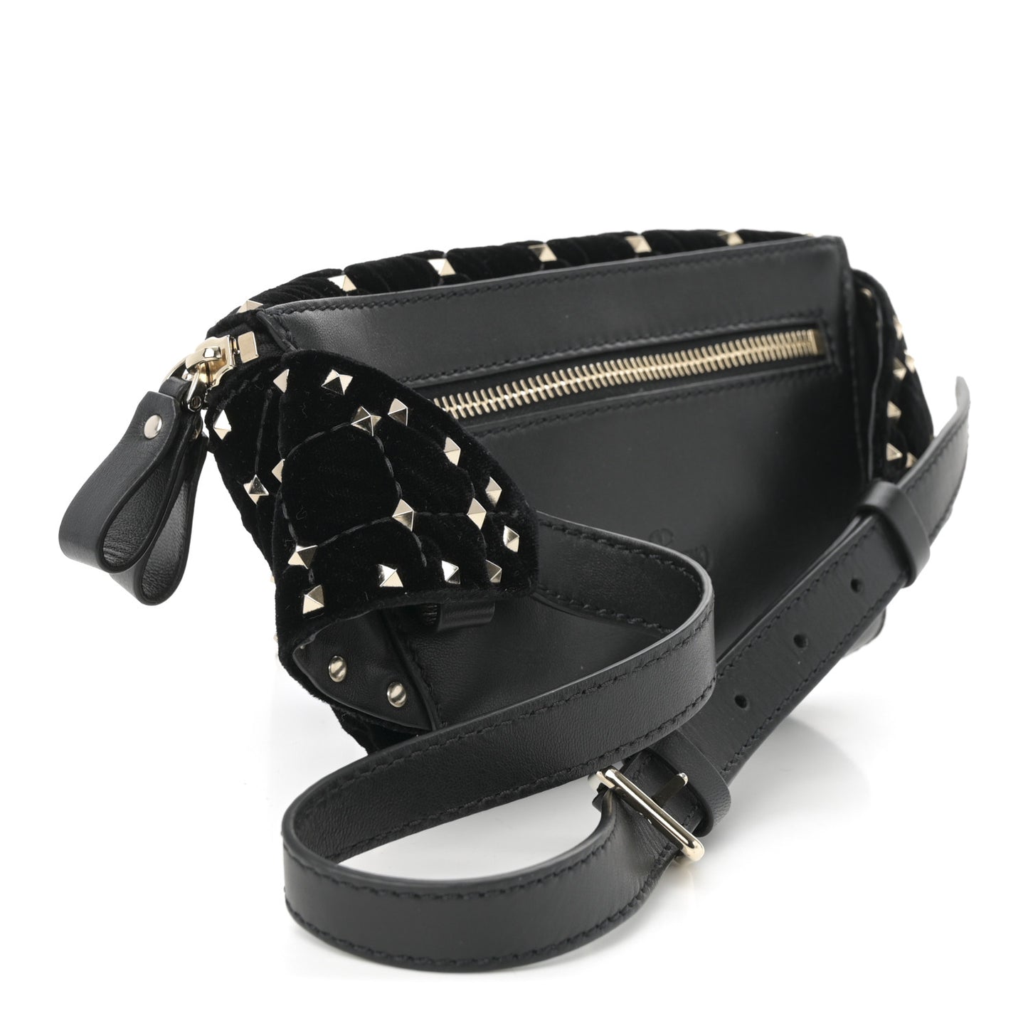 Velvet Rockstud Spike Belt Bag 85 34 Black