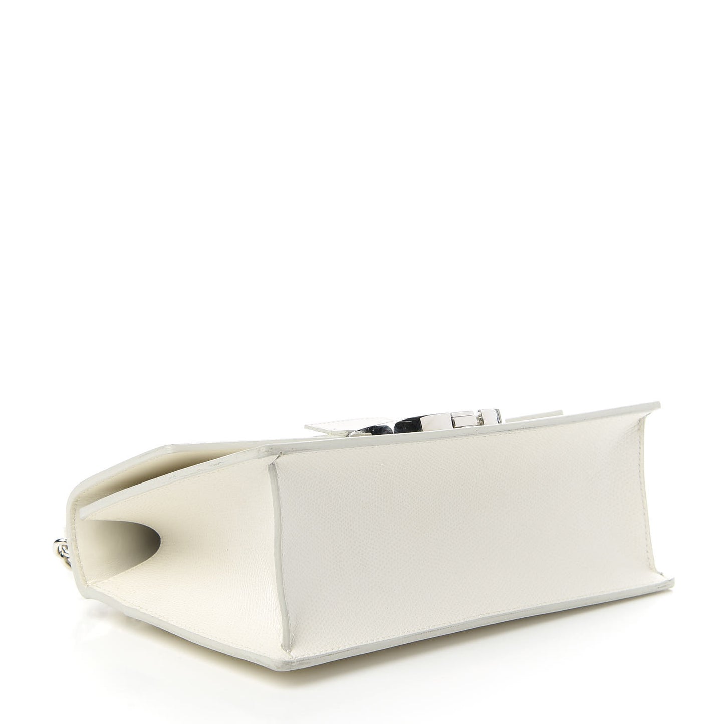 Grained Calfskin 30 Montaigne Chain Flap Bag White