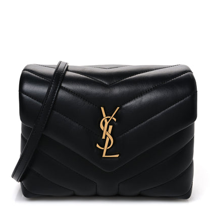 Saint Laurent Calfskin Y Quilted Monogram Toy Loulou Crossbody Bag Black 1 of 10