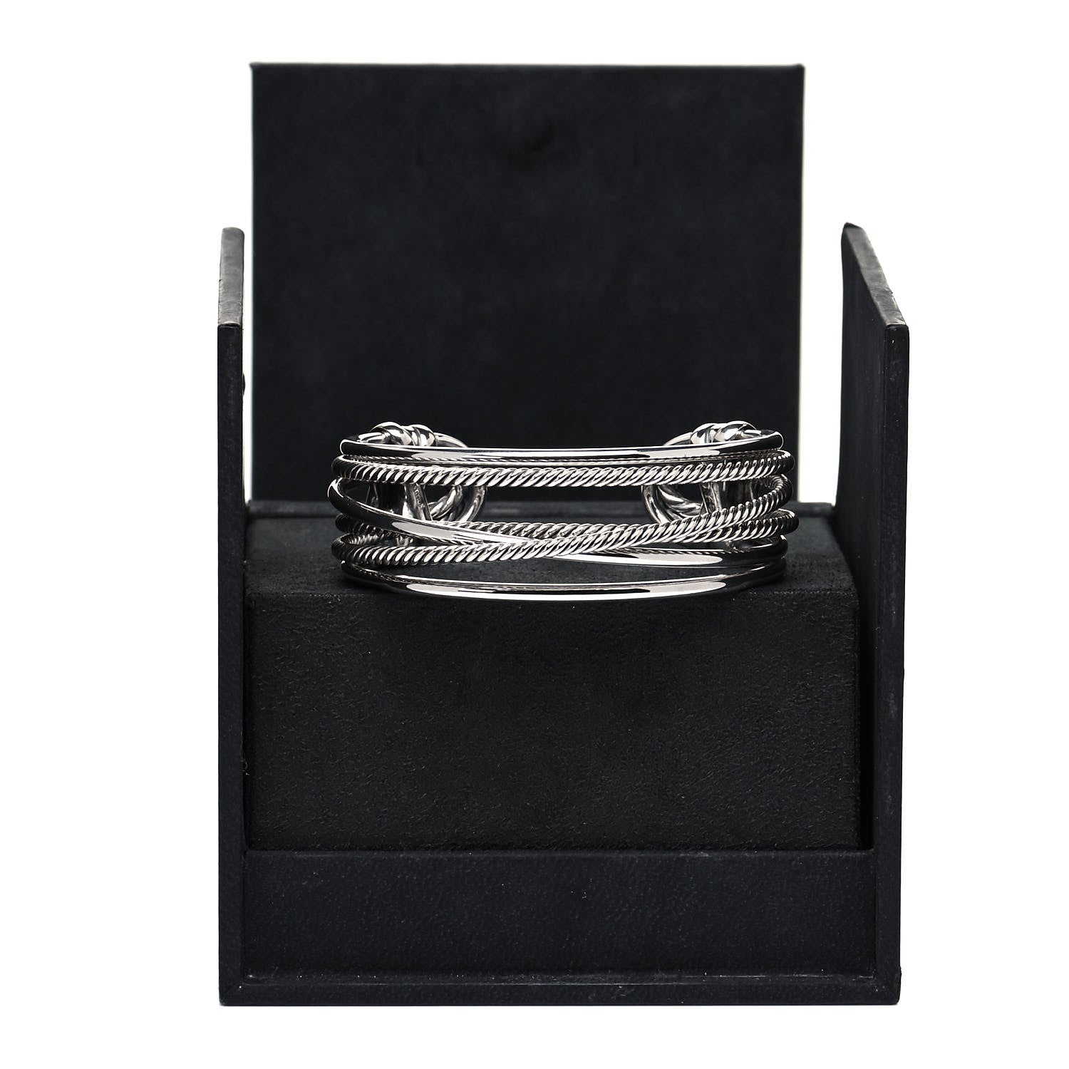 David Yurman Sterling Silver Narrow Crossover Cuff Bracelet 6 of 6