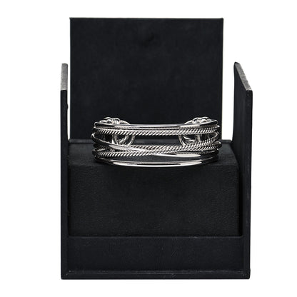David Yurman Sterling Silver Narrow Crossover Cuff Bracelet 6 of 6