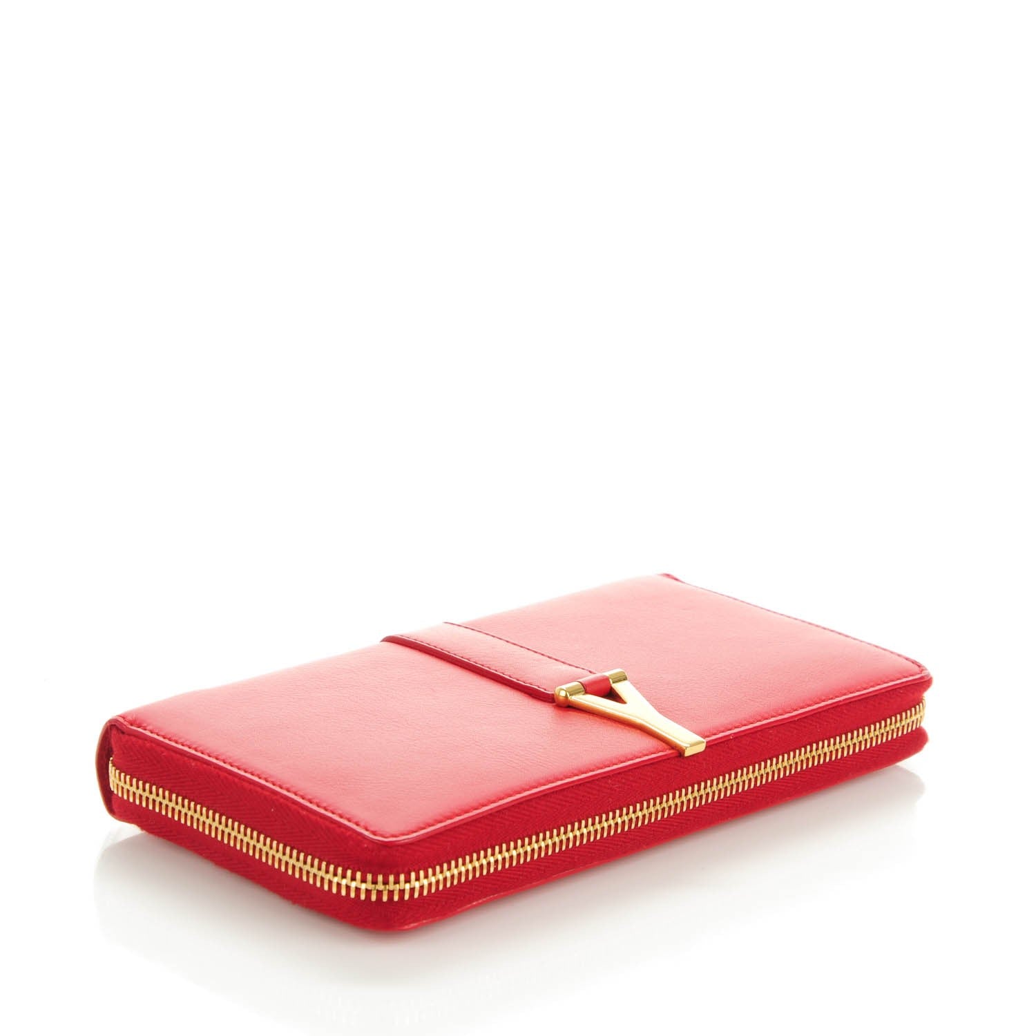 Saint Laurent Calfskin Classic Y Ligne Zip Around Wallet Red 4 of 6