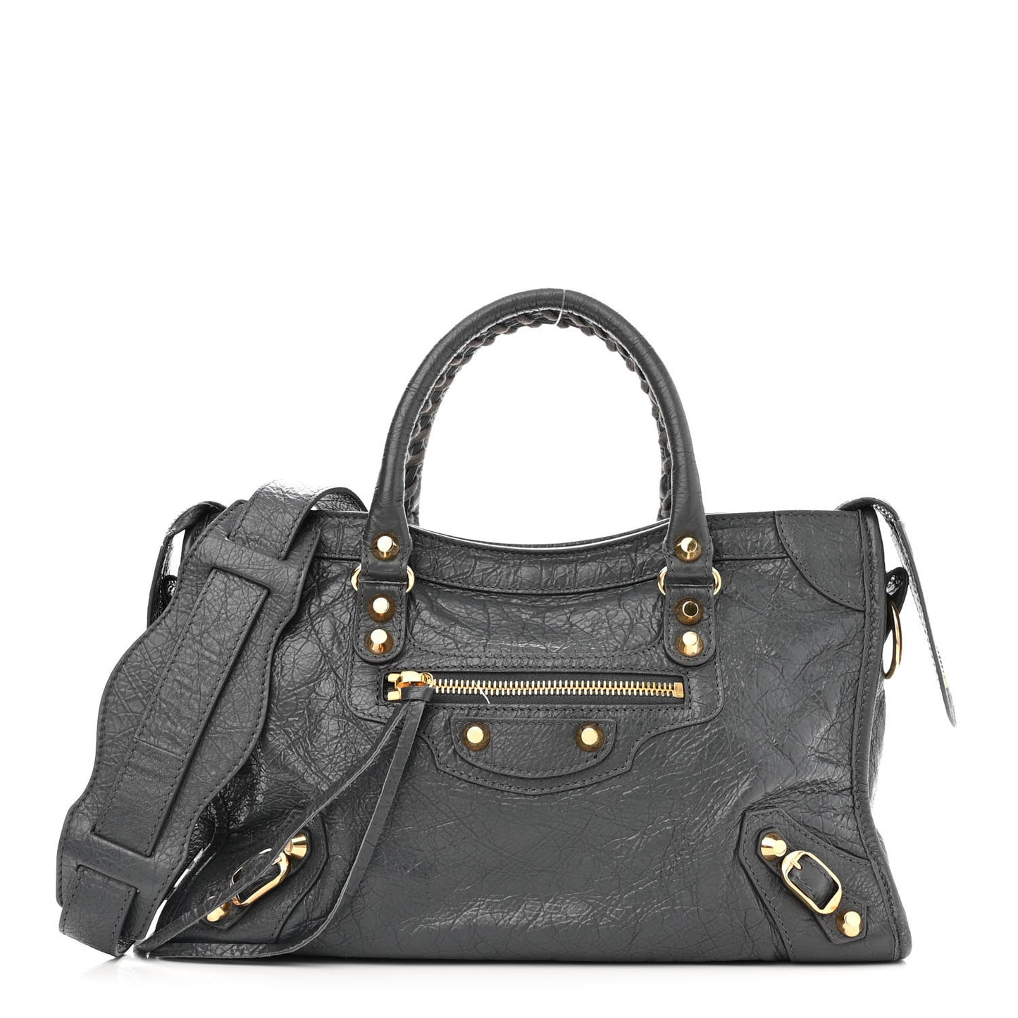 Agneau Classic Gold Hardware S City Gris Fossile