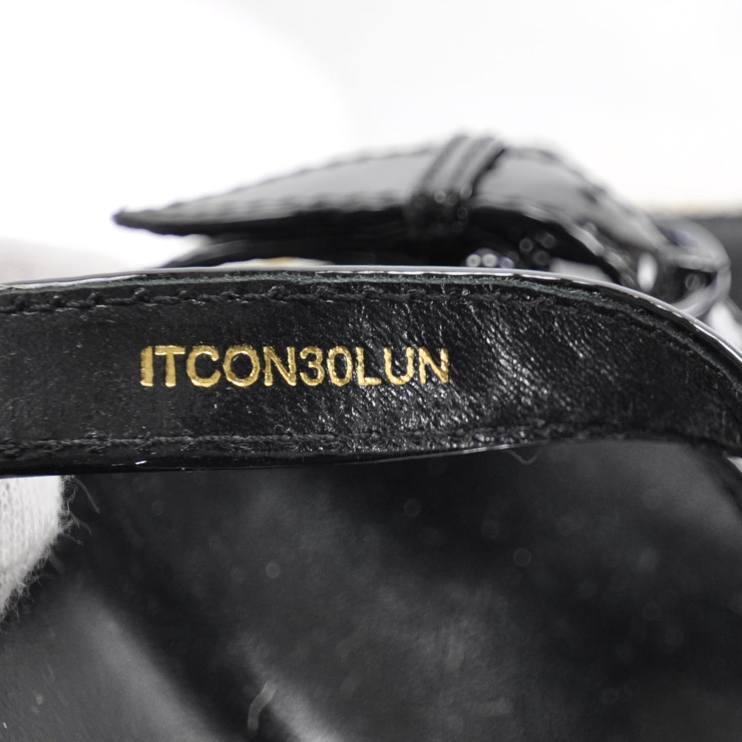 Patent Nova Check Trim Espadrille Wedges 40 Black